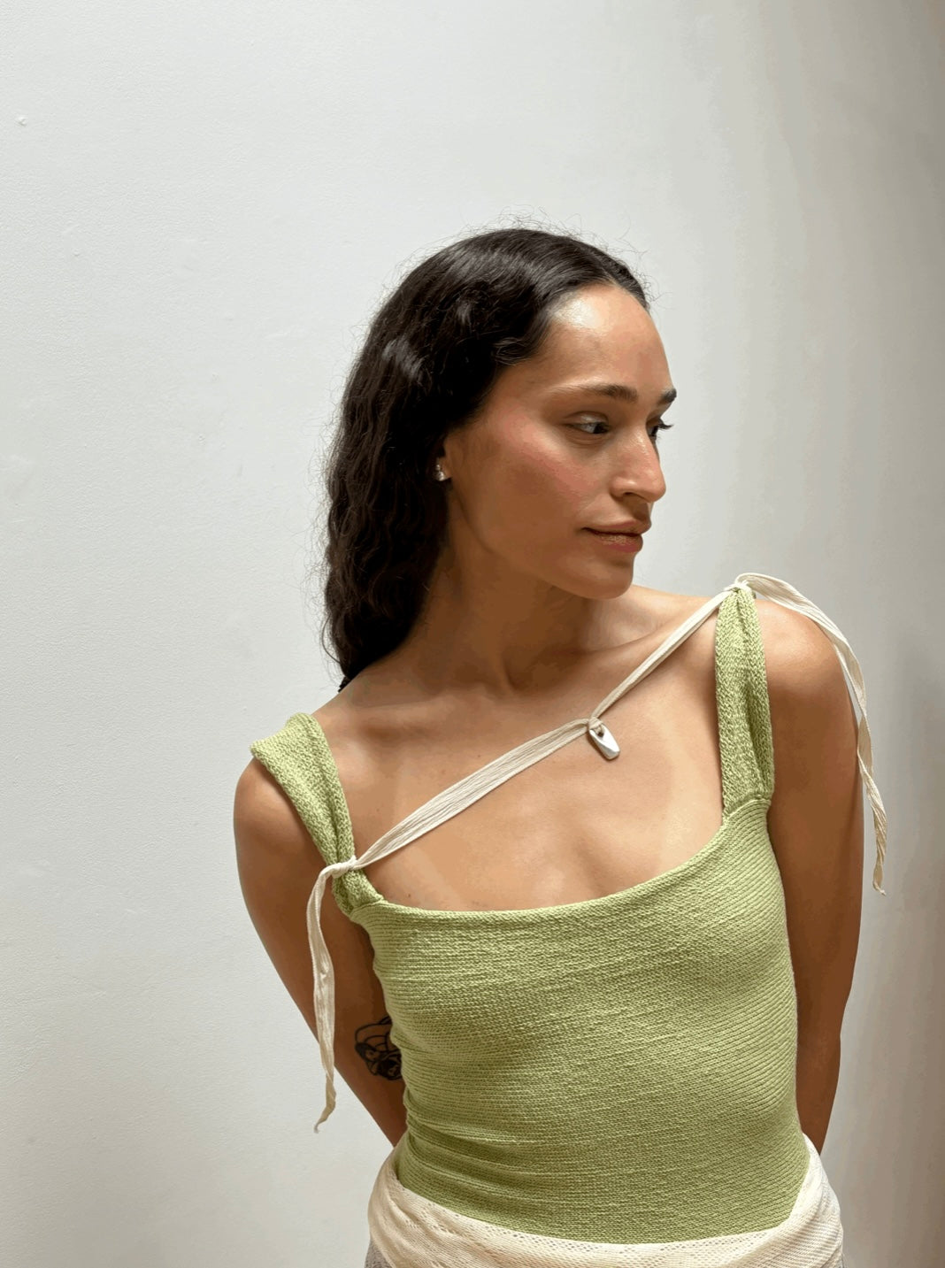Pearle Knits Chubby Tank in Pale Green