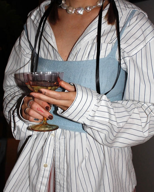 Pearle Knits Skinny Tank in BB Blue