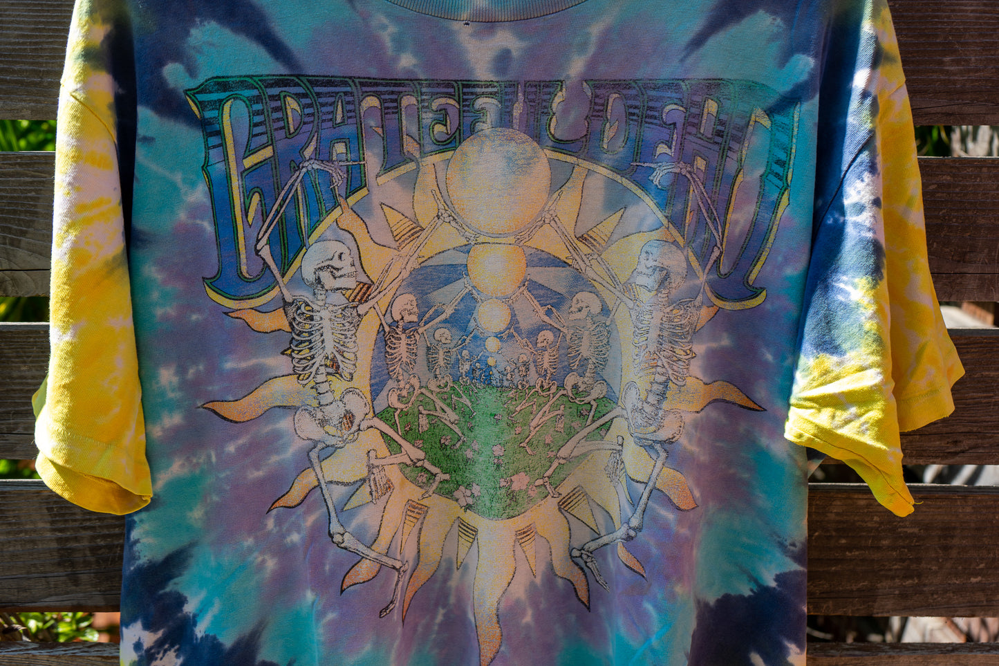 Vintage 90s Grateful Dead Summer Tour T-Shirt Large 1991 Tie Dye Skeletons