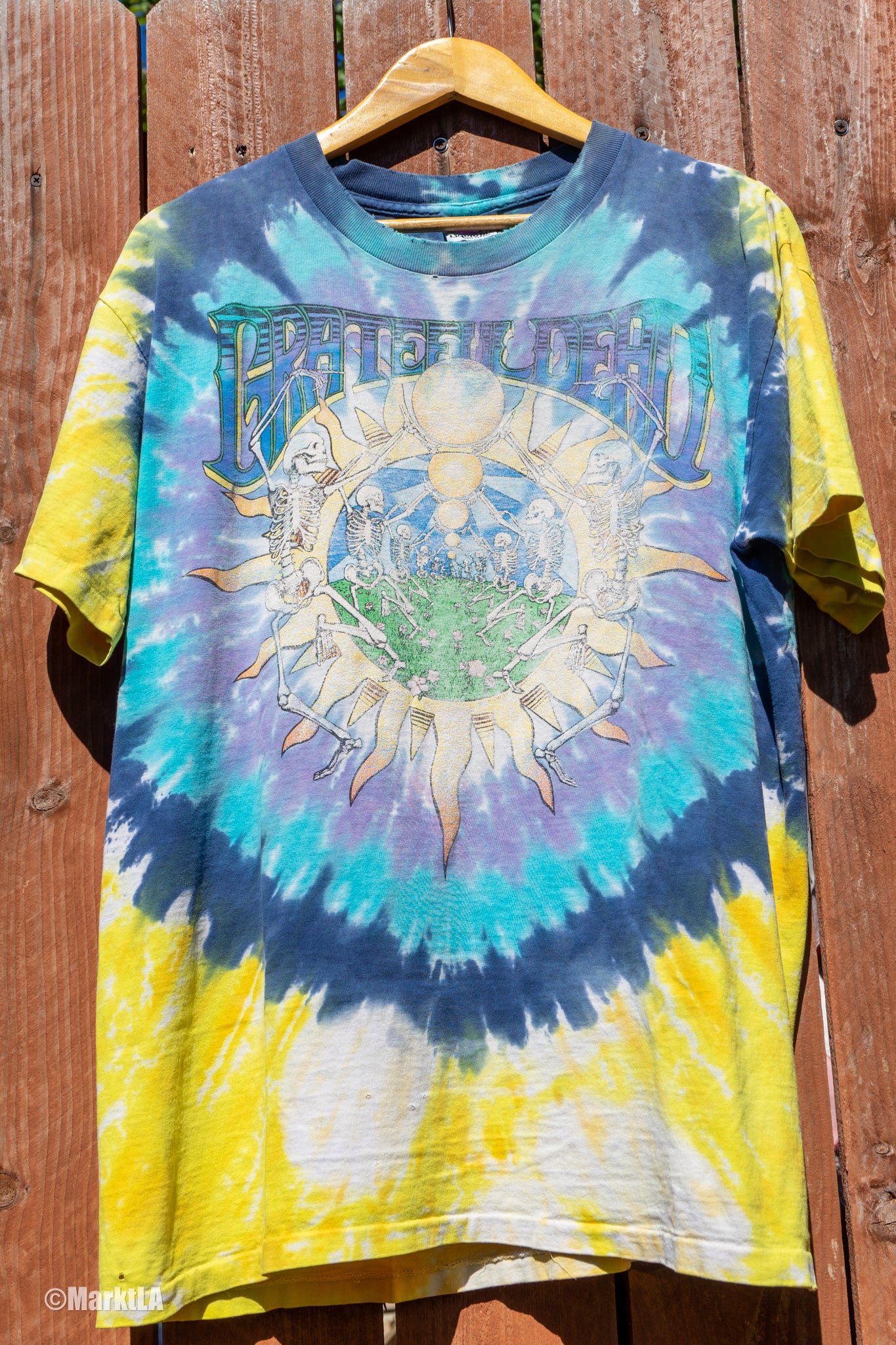 Vintage 90s Grateful Dead Summer Tour T-Shirt Large 1991 Tie Dye Skeletons