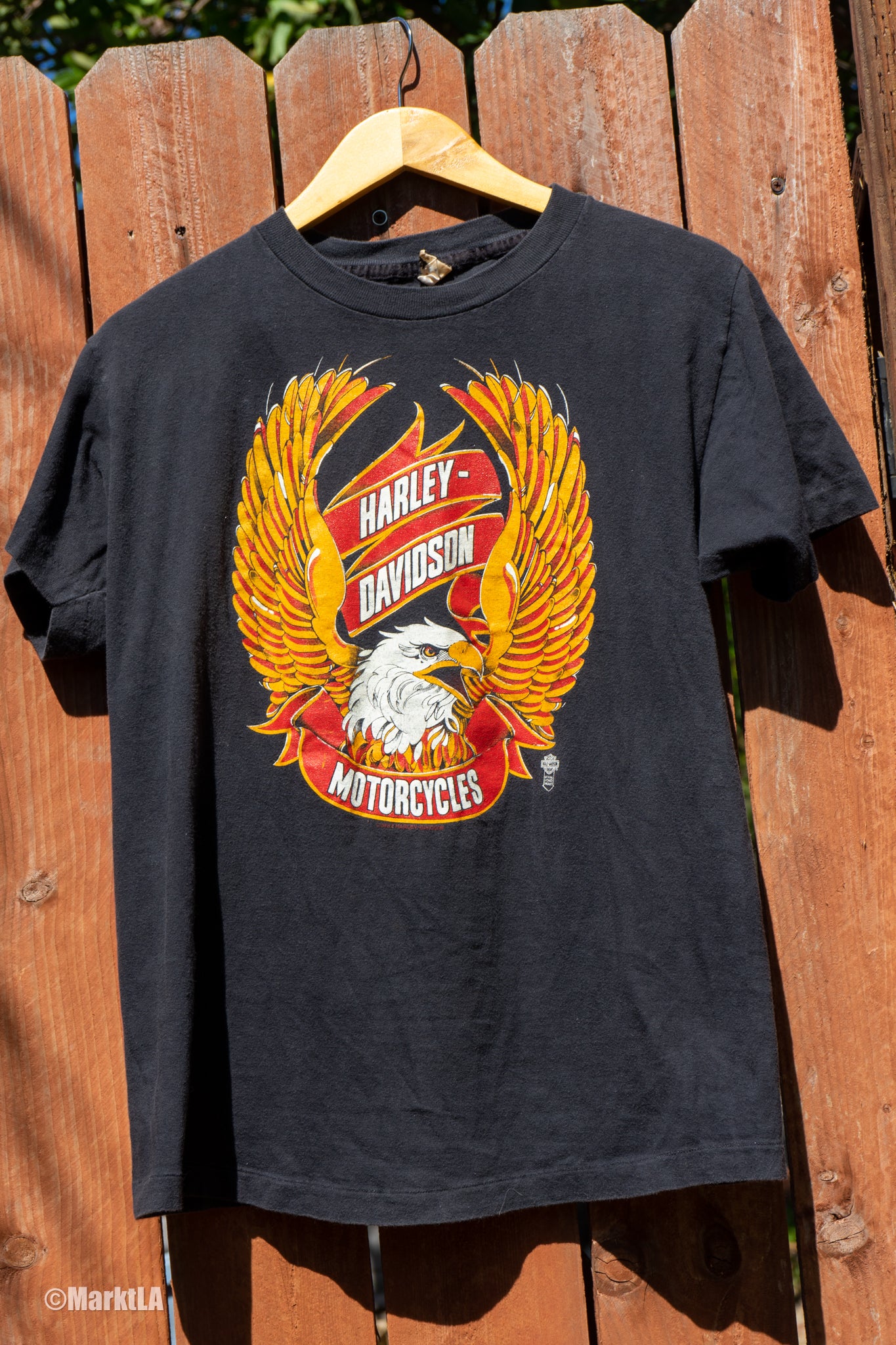 Harley Davidson Tee Eagle Vintage Size L Black