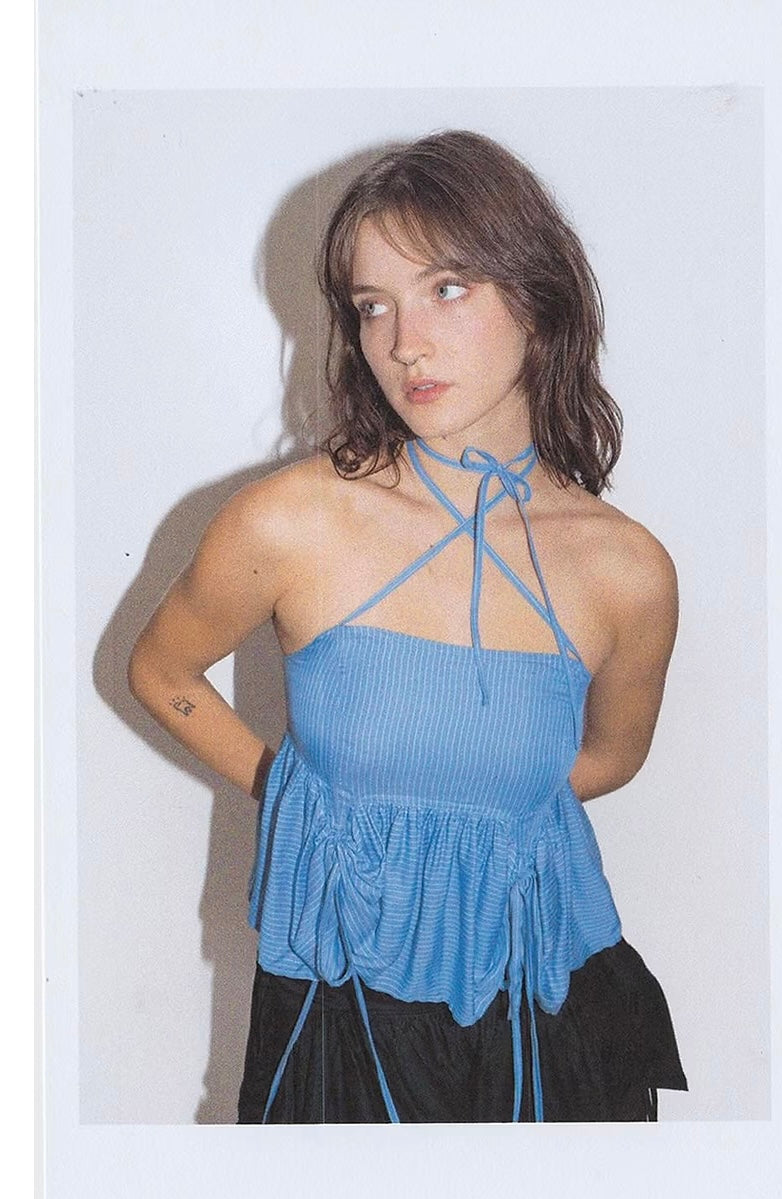 Ella Mae Butterfly Blouse in Azure (S)