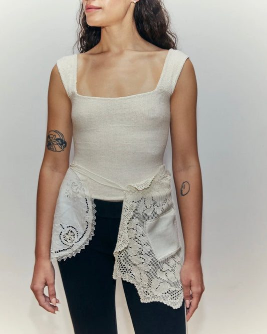 Pearle Knits Chubby Tank in Cream