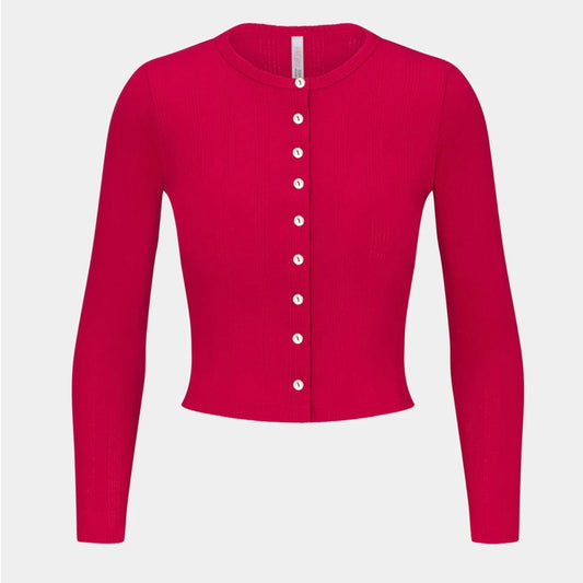 Rat Boi Pointelle Cardigan in Cherry