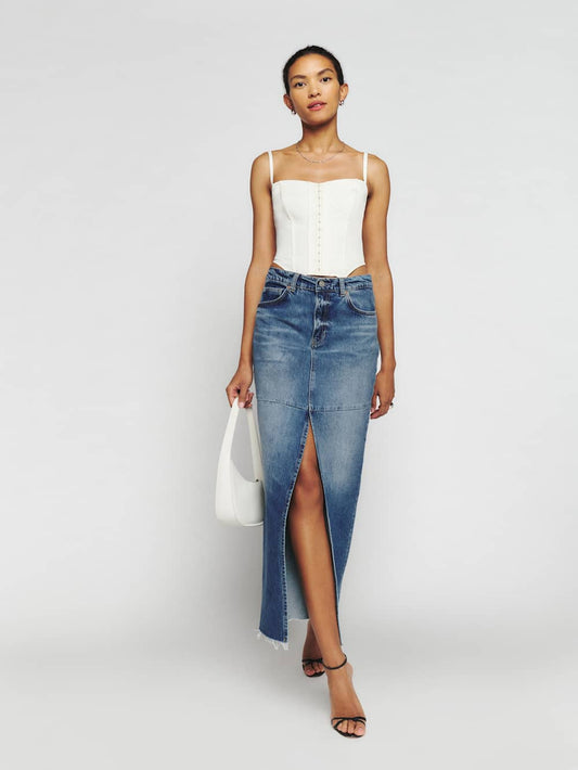 Reformation Denim Maxi Skirt (Sz 29)