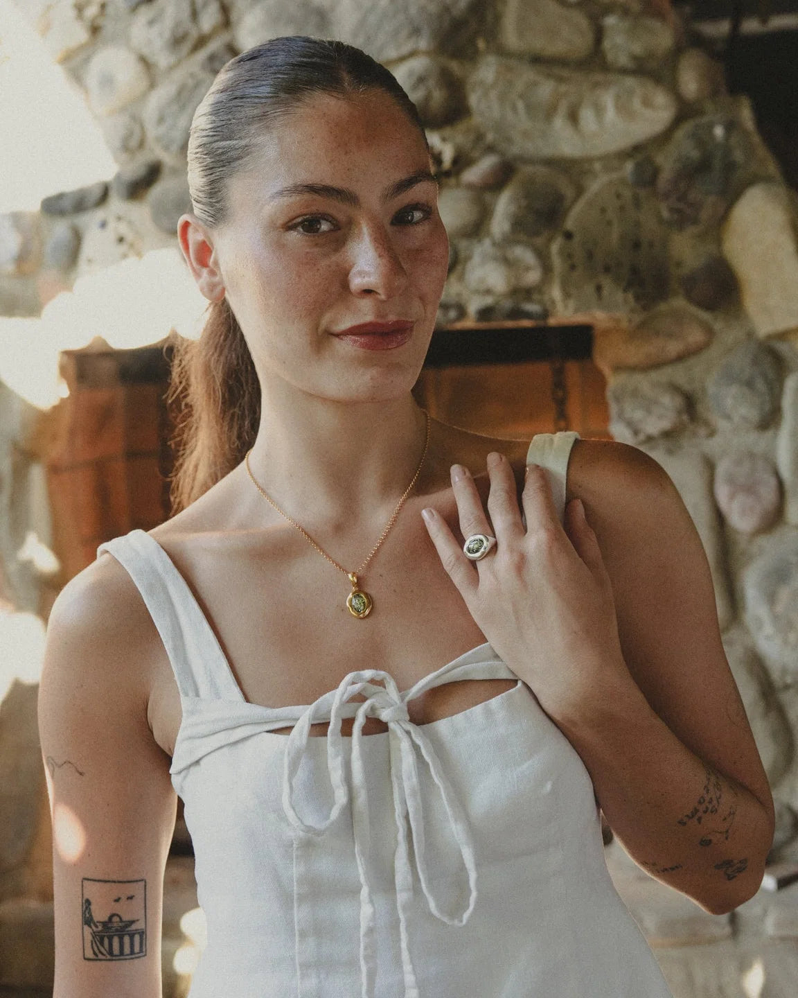 Aurelia Golden Nectar Necklace – Green Amber