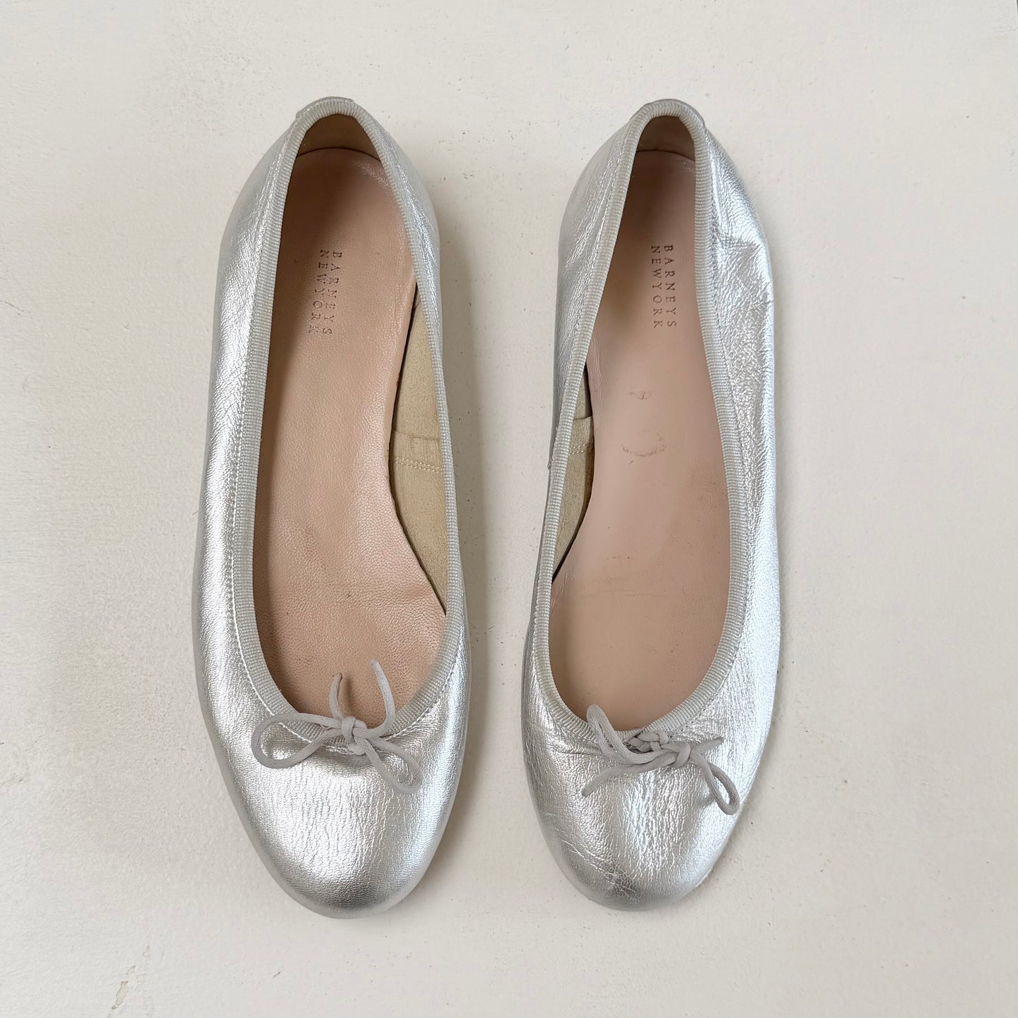 Barneys Silver Ballet Flats (Sz 38.5)