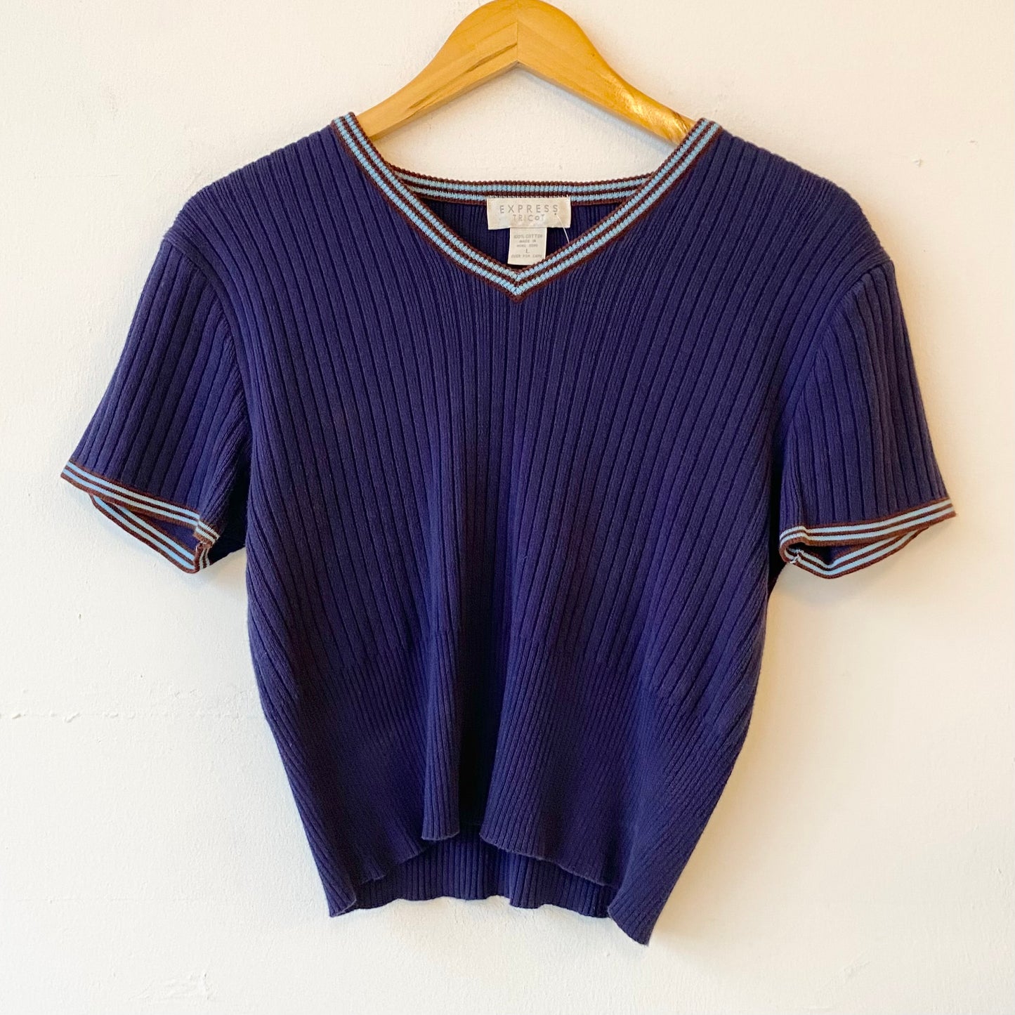 90s Rib Knit Top (L)
