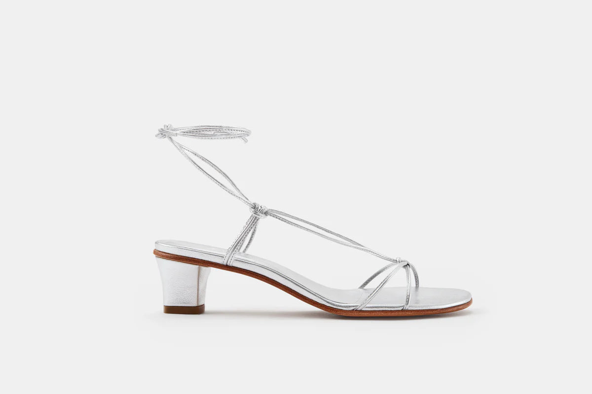 Martiniano Spaghetti Heels in Silver (Sz 38)