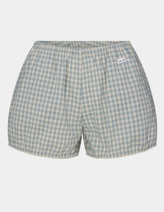 Rat Boi Easy Bloomer Short in Sky Gingham
