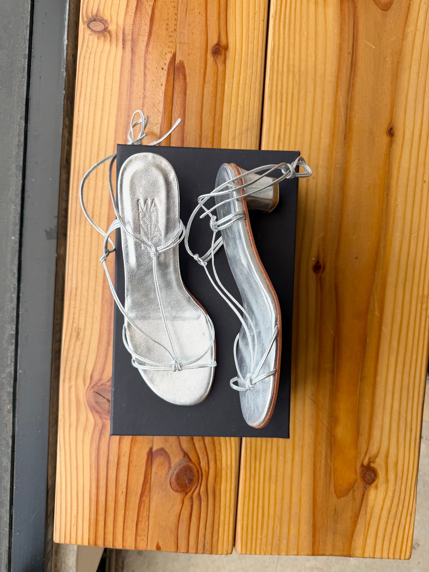 Martiniano Spaghetti Heels in Silver (Sz 38)