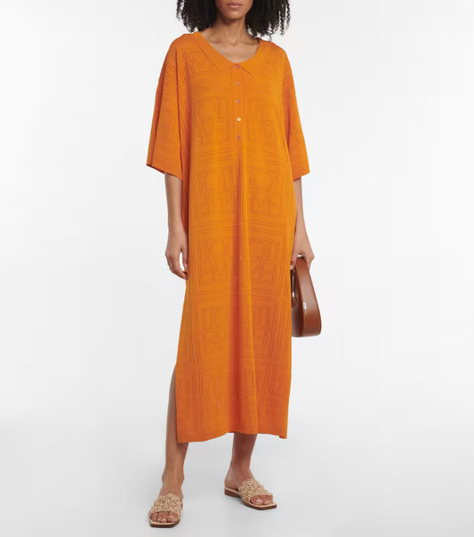 Toteme Monogram Pointelle Dress (M)