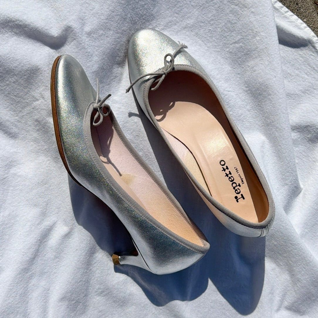 Repetto Silver Cendrillon Pumps (Sz 38)