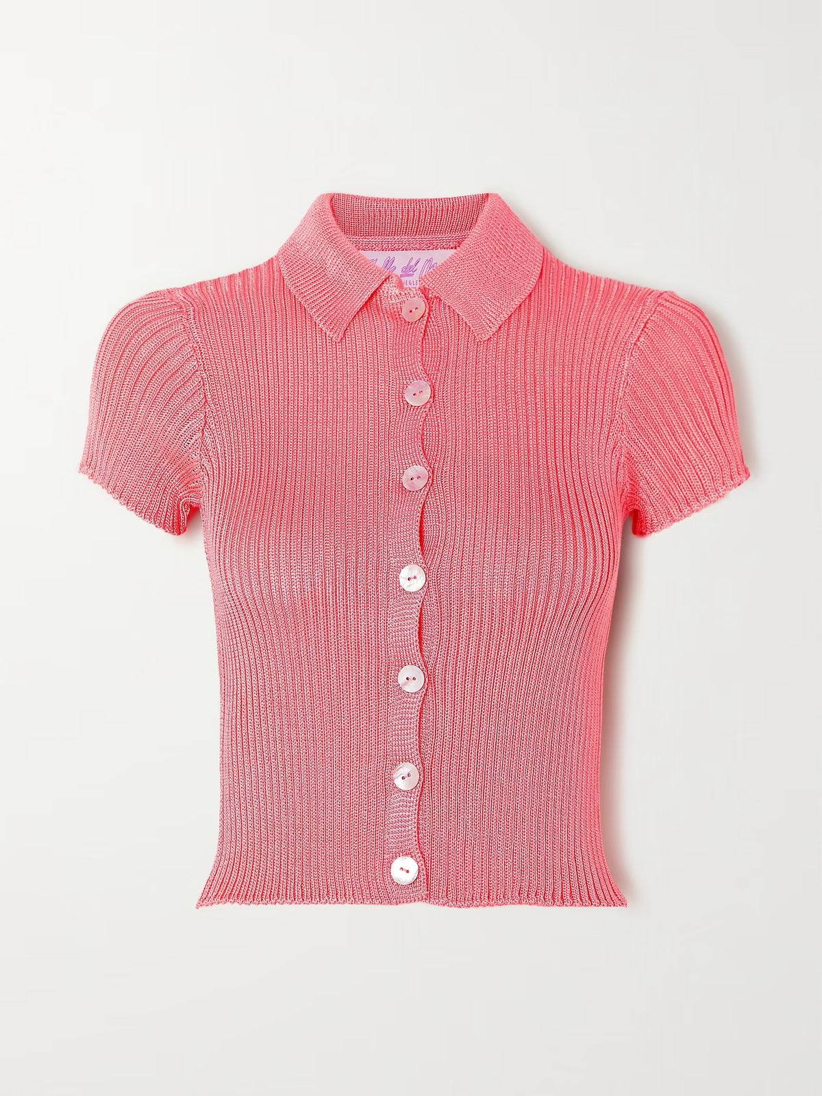 Calle de Mar Ribbed Short Sleeve Cardigan (S)