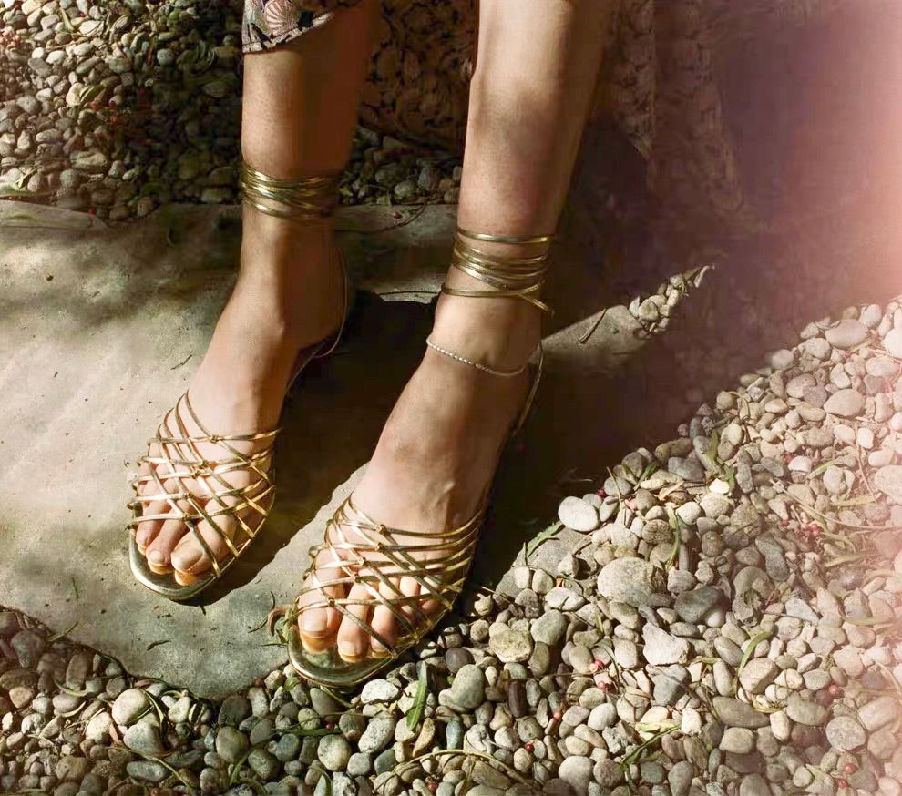 Dôen Gold Casimira Sandals (Sz 39)
