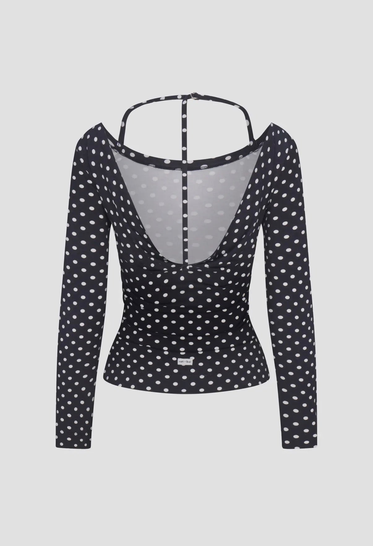 Rat Boi Cowl Back Top in Domino Dot