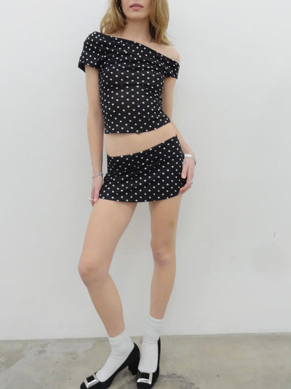 CAMPBELL&KRAMER Olympia Top in Black Polka Dot