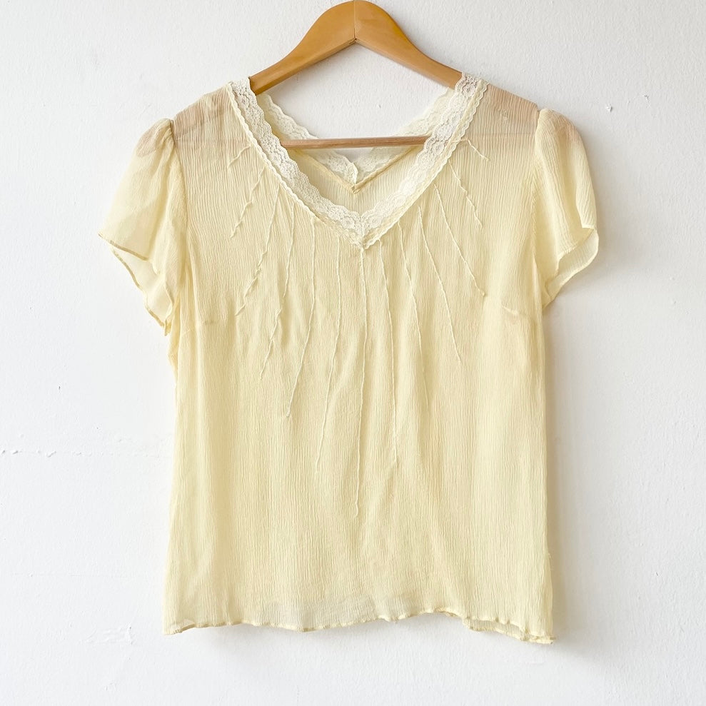 Y2K Silk Lace Top (L)
