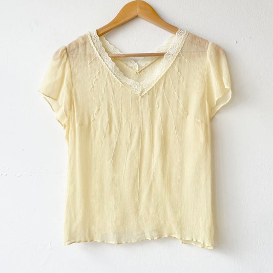 Y2K Silk Lace Top (L)