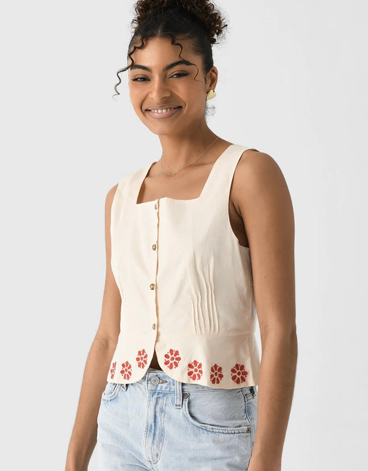 Ciao Lucia Embroidered Timir Top (S)