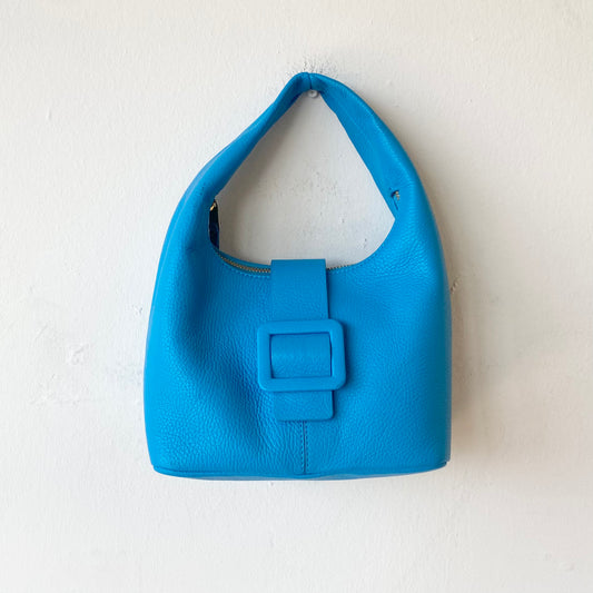 Bright Blue Leather Mini Handbag