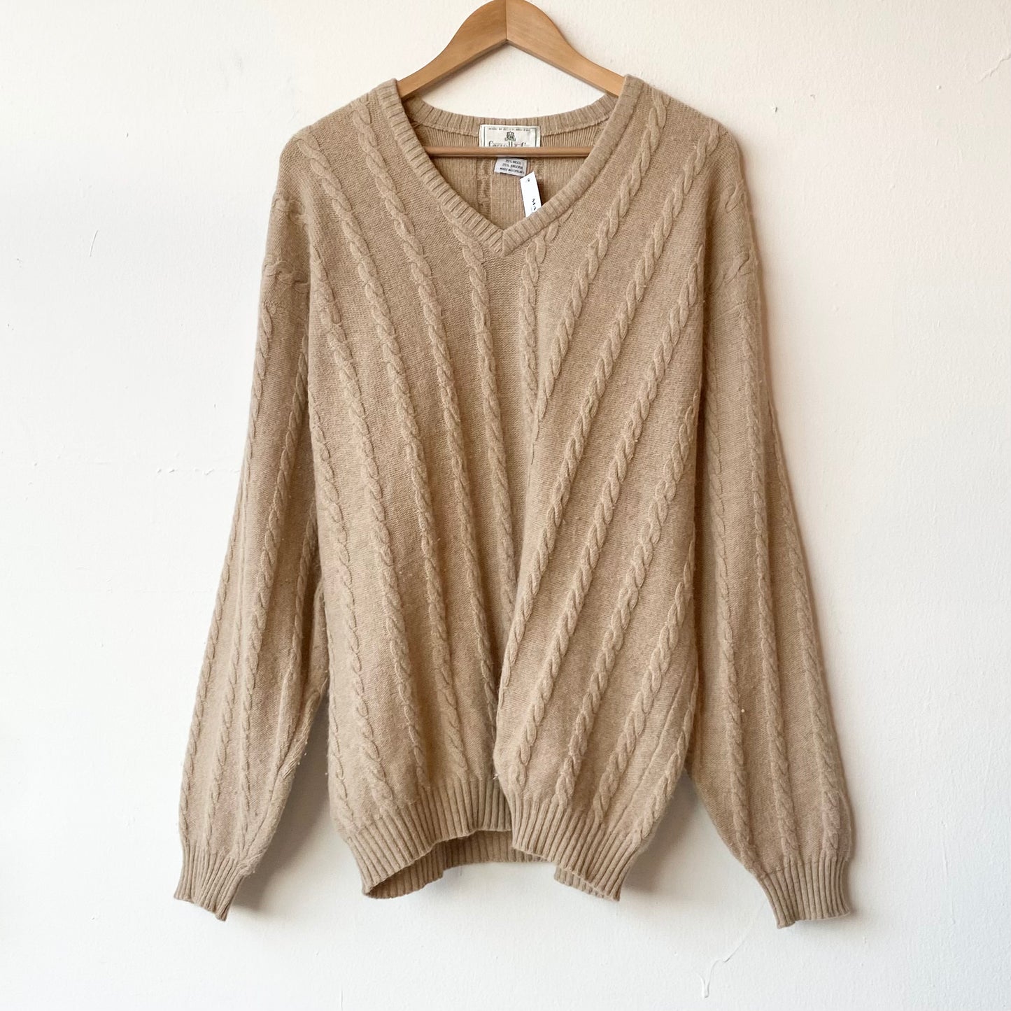 Vintage Wool and Angora Cableknit Sweater (L)