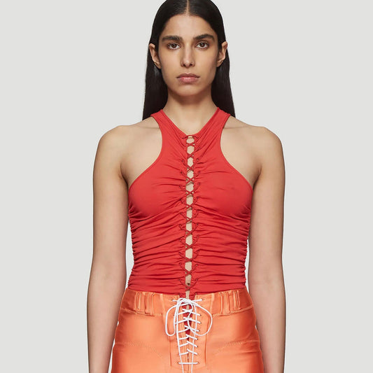 Unravel Stretch Lace Up Racer Bodysuit (S)