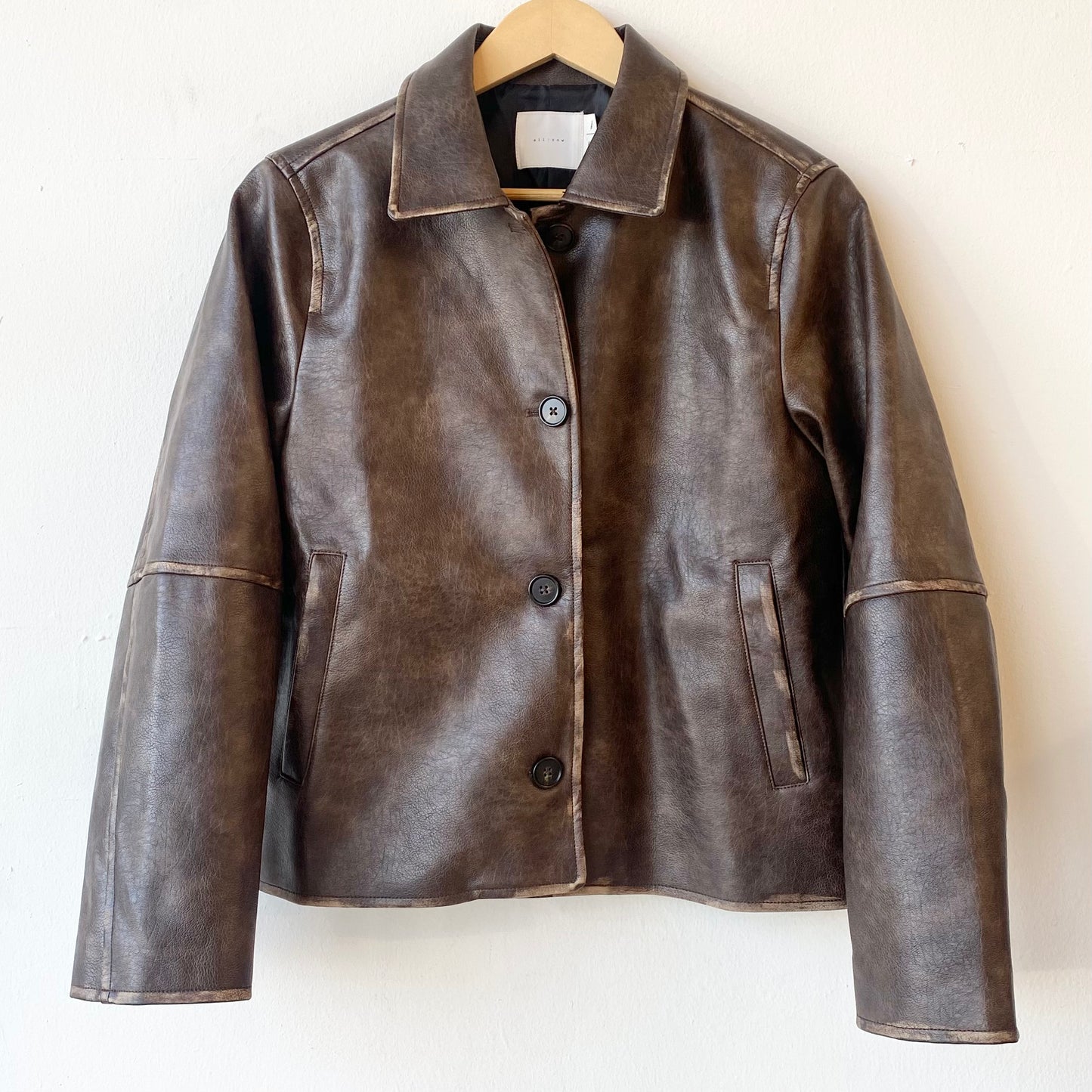 All Row Faux Leather Jacket (S)