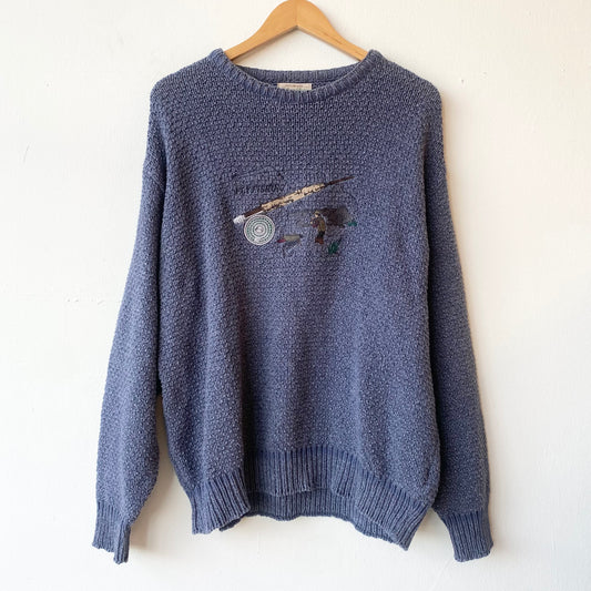 Vintage Fly Fishing Sweater (L)