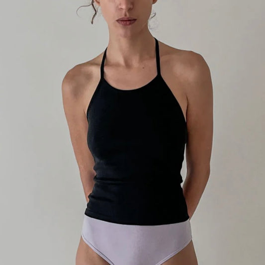 Calomel Siki Halter Top in Black