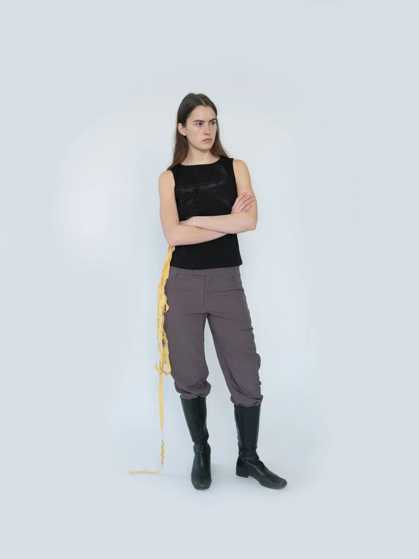 Lovethanks Ribbon Tank in Black
