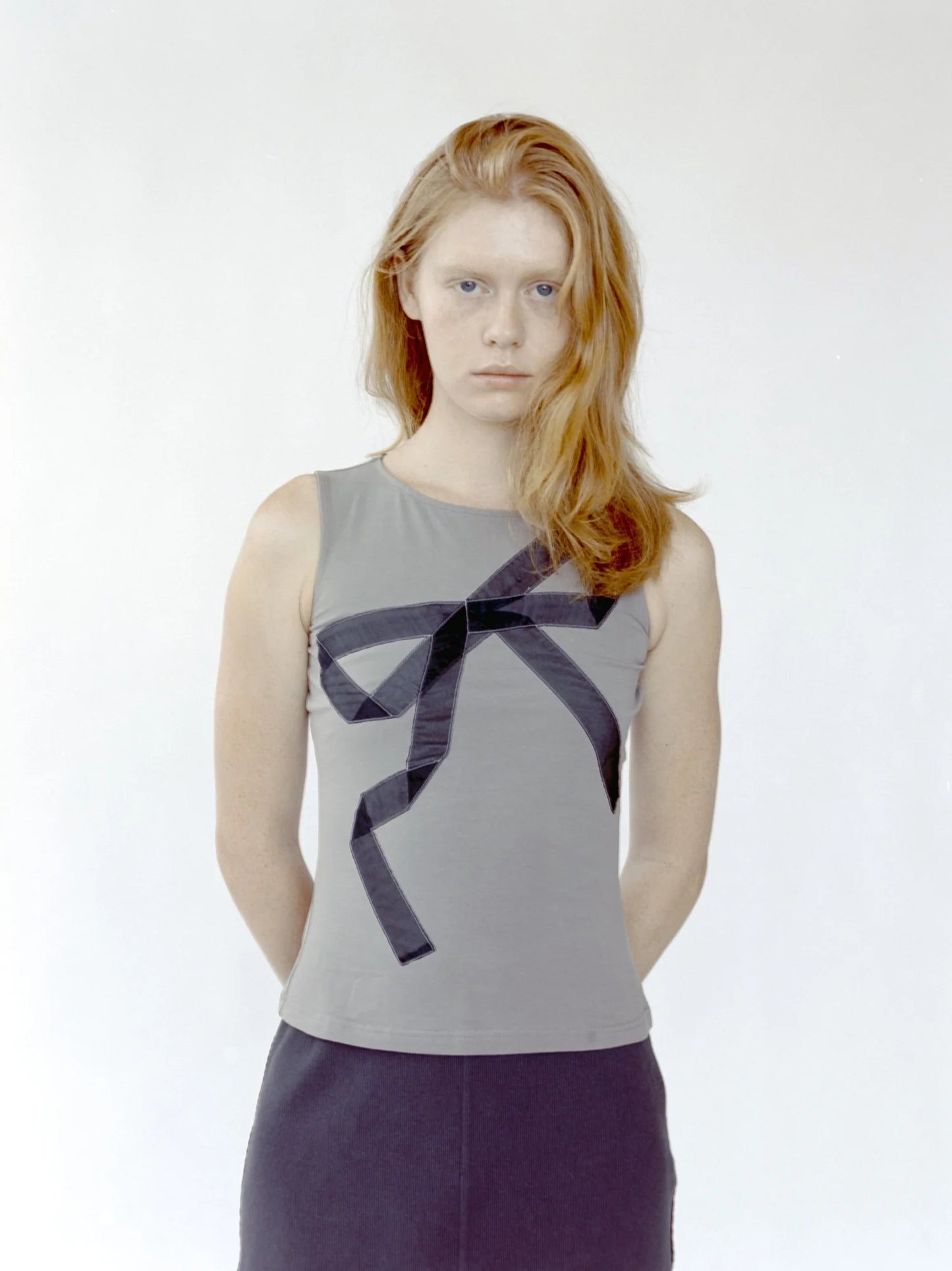 Lovethanks Ribbon Tank in Grey