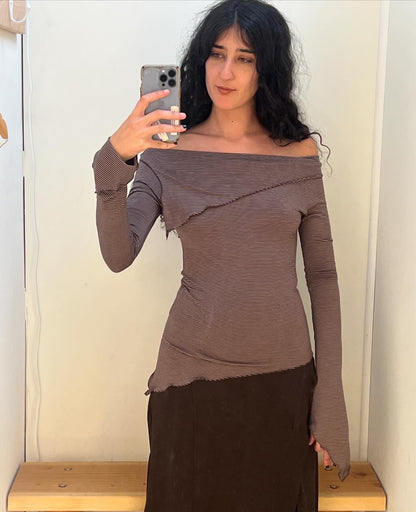 Flore de Sermet Asymmetric Top in Brown