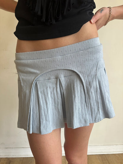 Blondita Blue Pointelle Garter Skort