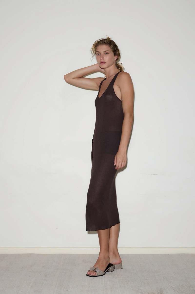 Deiji Studios Brown Singlet Dress (XS)