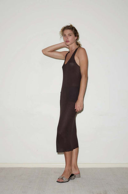 Deiji Studios Brown Singlet Dress (XS)