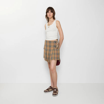 Burberry Pleated Check Wool Mini Kilt (M)