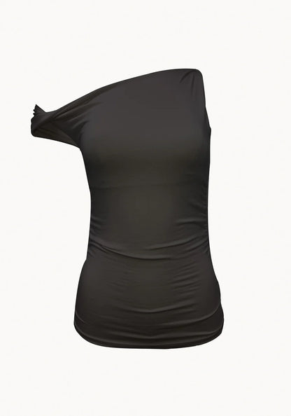 Geel Reed Top in Black