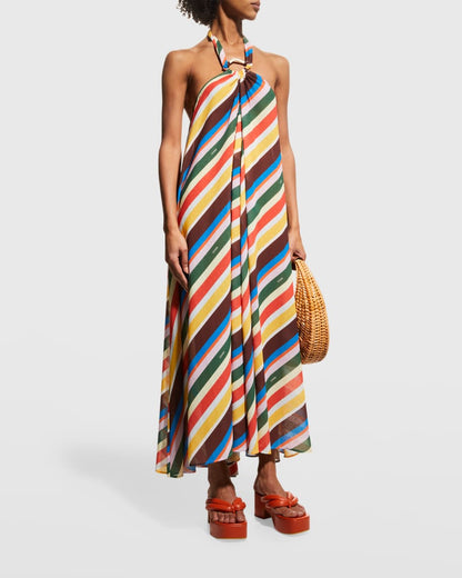 Ganni Recycled Chiffon Halterneck Dress (S)