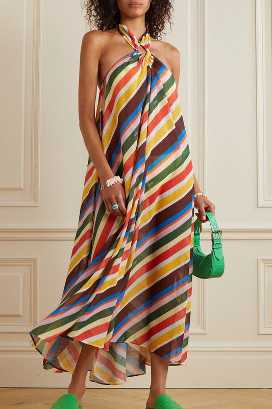 Ganni Recycled Chiffon Halterneck Dress (S)