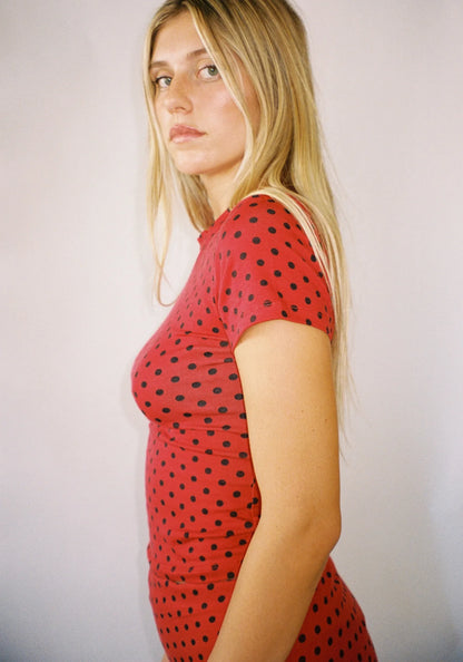 CAMPBELL&KRAMER Thalia Baby Tee in Red Polka Dot