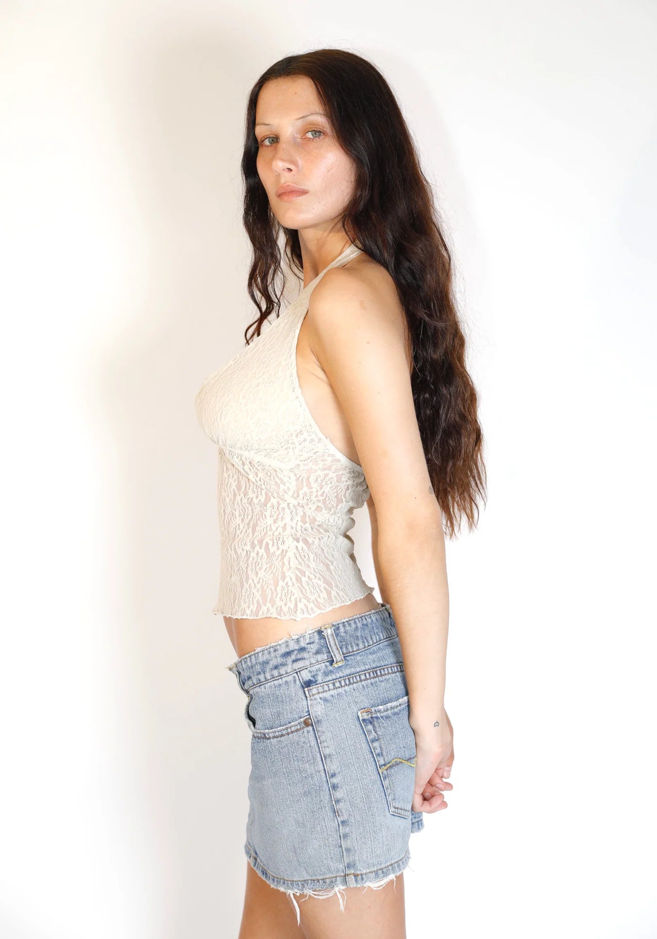 CAMPBELL&KRAMER Aurora Halter Top in Sandstone Lace