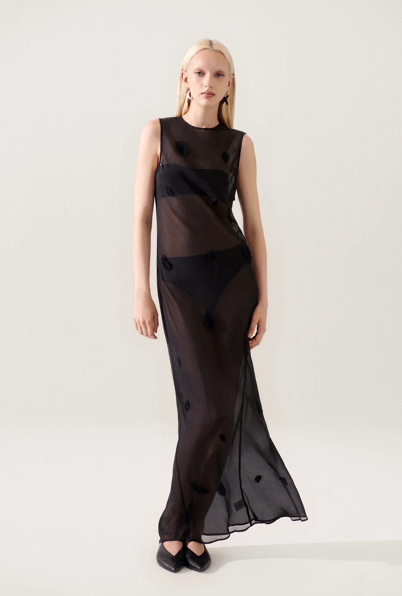 Silk Laundry Black Feather Dress (XL)