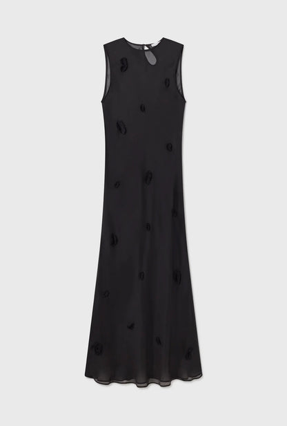 Silk Laundry Black Feather Dress (XL)