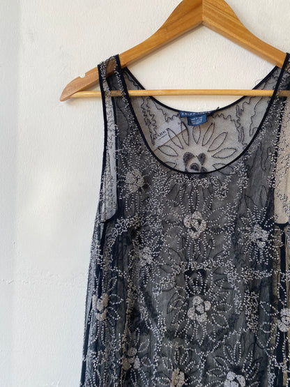Vintage Ralph Lauren Beaded Dress (M)