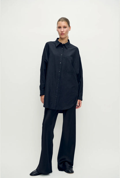 Silk Laundry Cotton Silk Round Shirt (XS)