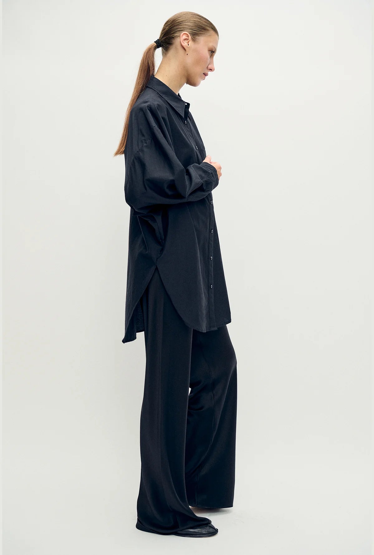Silk Laundry Cotton Silk Round Shirt (XS)
