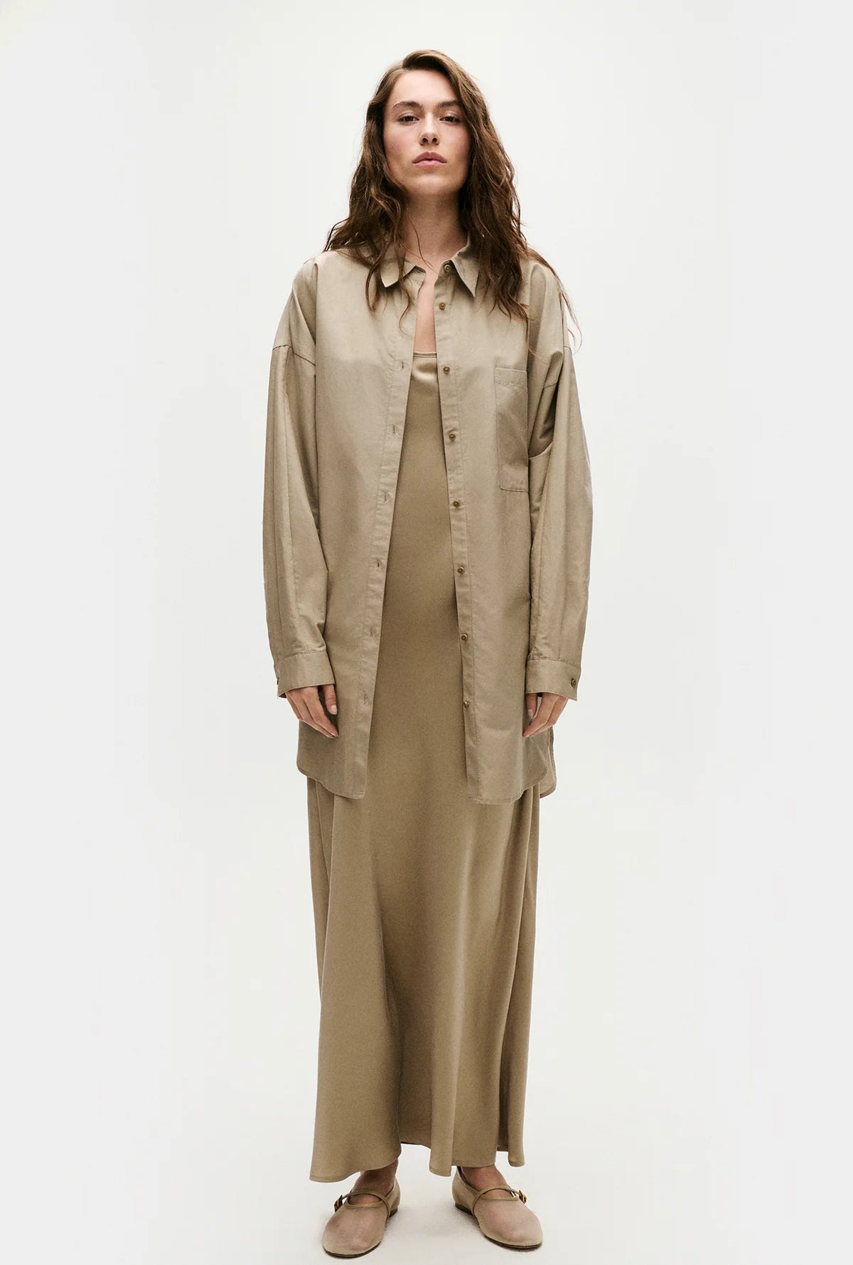 Silk Laundry Cotton Silk Round Shirt in Graphite (XS)