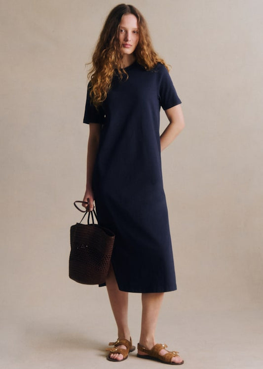 Sézane navy Emy dress (M)