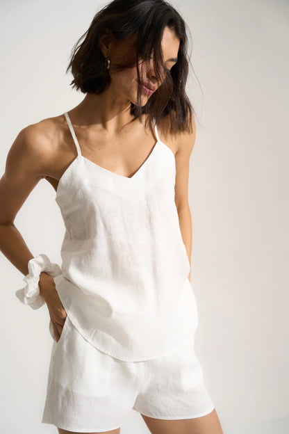 Be Idle The Linen Cami in White